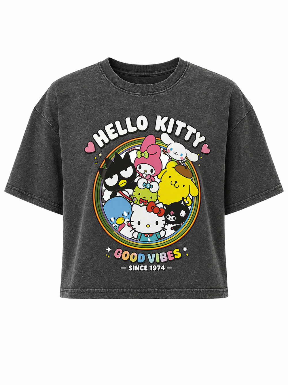 Sanrio Hello Kitty Graphic Tee Cartoon Kawaii Cute Retro Y2K Streetwear Size M